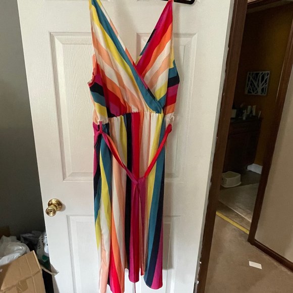 SHEIN Dresses & Skirts - Shein Colorful Striped Dress New without Tags Size 3X but fits like 2x